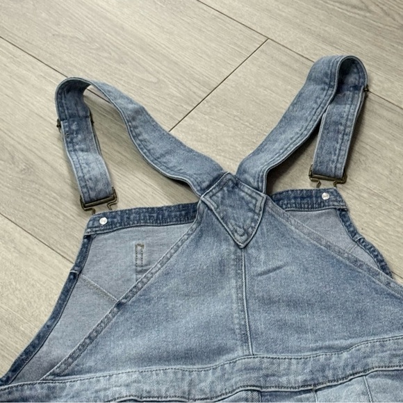 Lane Bryant Shorts Wide Leg Blue Jean Overalls - Picture 11 of 12